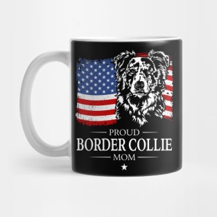 Proud Border Collie Mom American Flag patriotic merle dog Mug